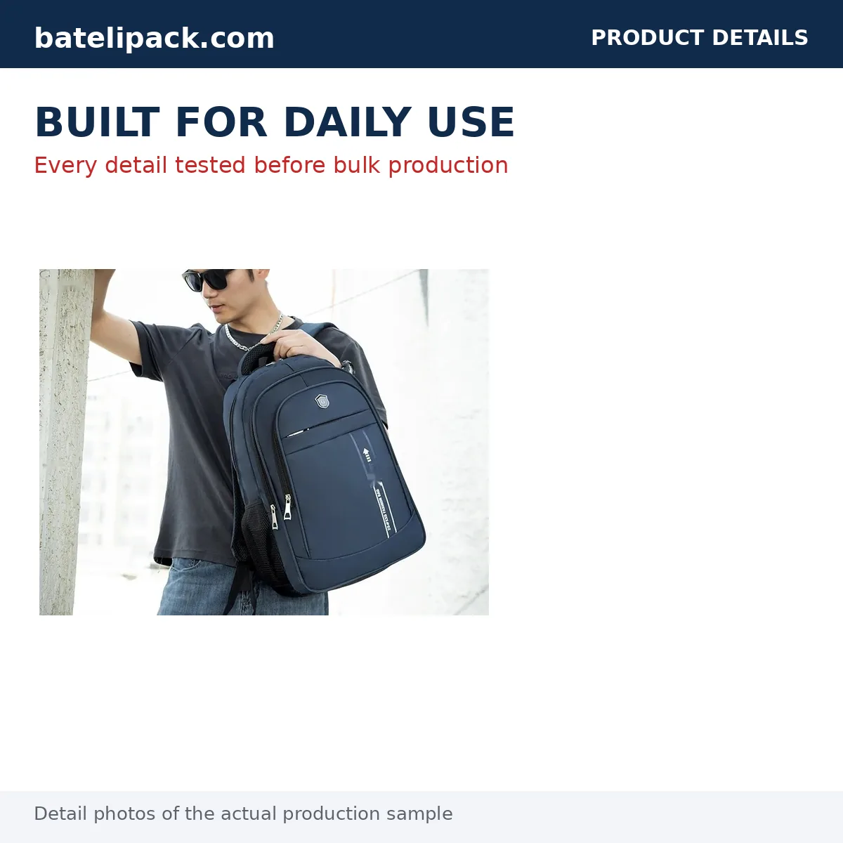 Business Backpack with Large Capacity, Padded Laptop Compartment, Travel Use — Custom Logo & OEM