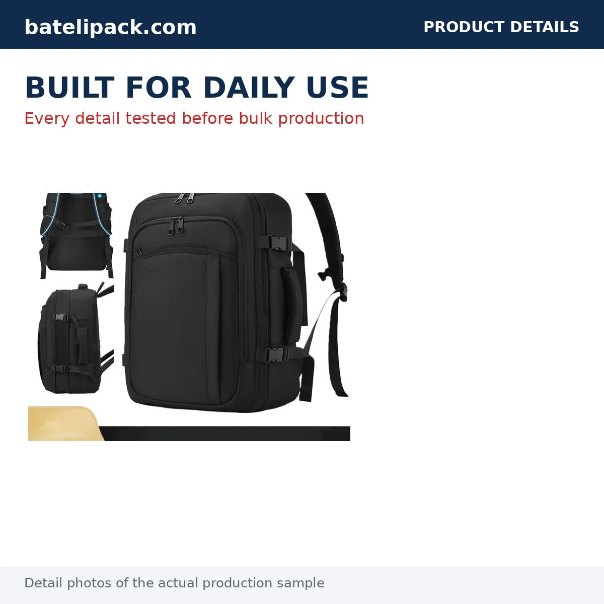 Business Backpack with Water-Repellent, Large Capacity, Padded Laptop Compartment — Custom Logo & OEM