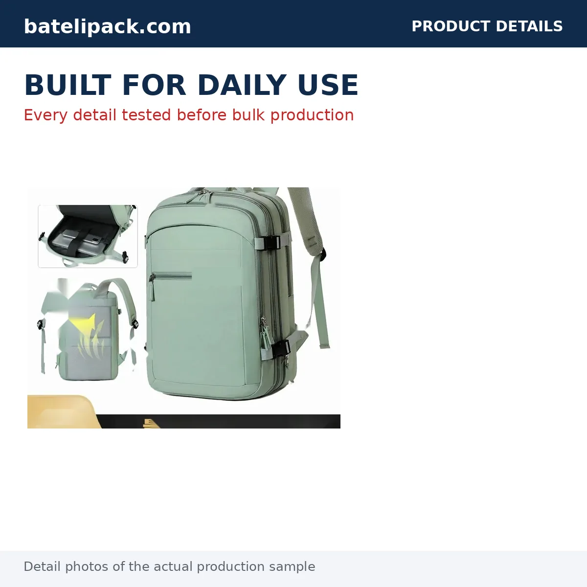 Business Backpack with Large Capacity, Padded Laptop Compartment, Travel Use — Custom Logo & OEM