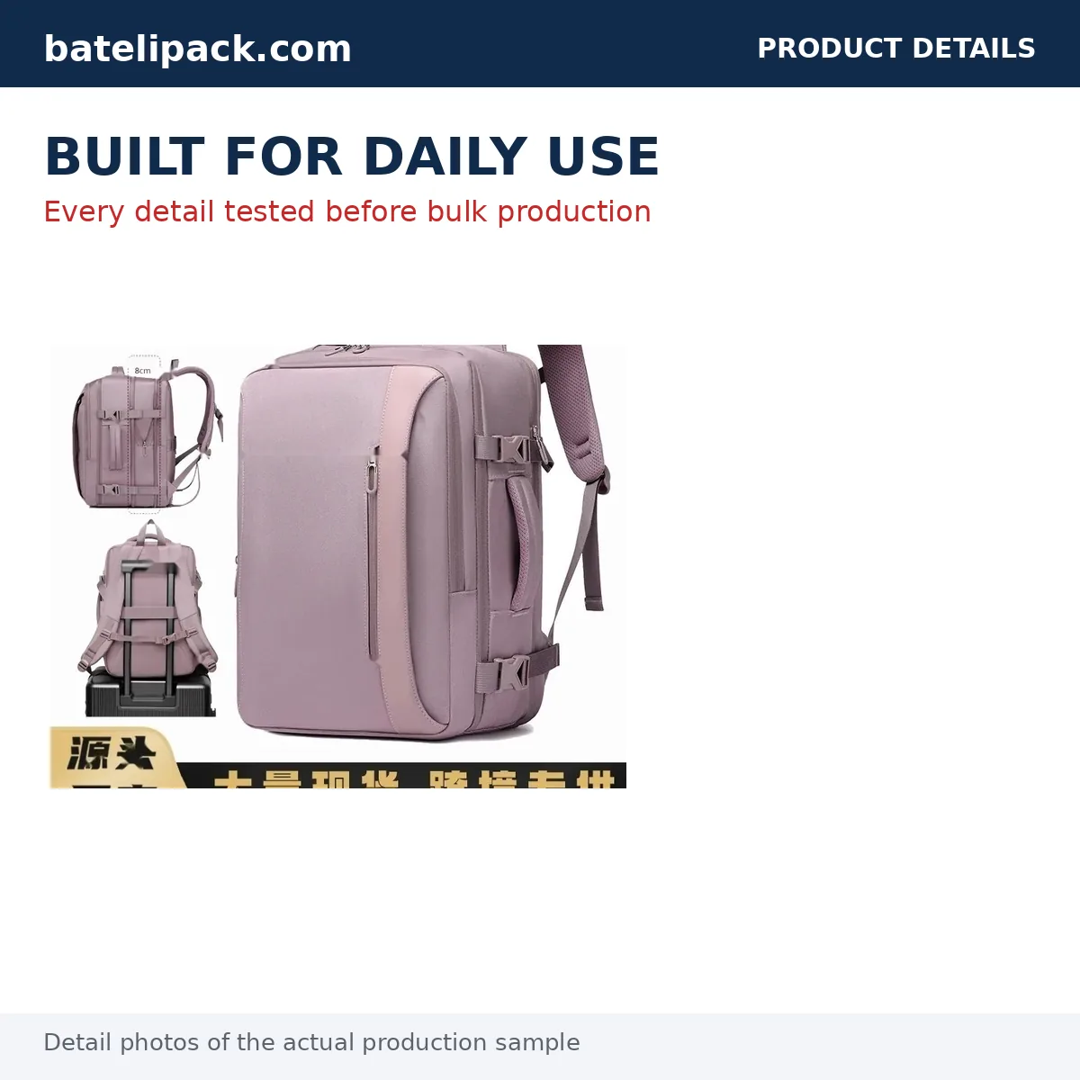 Business Backpack with Large Capacity, Padded Laptop Compartment, Multi-Pocket Layout — Custom Logo & OEM