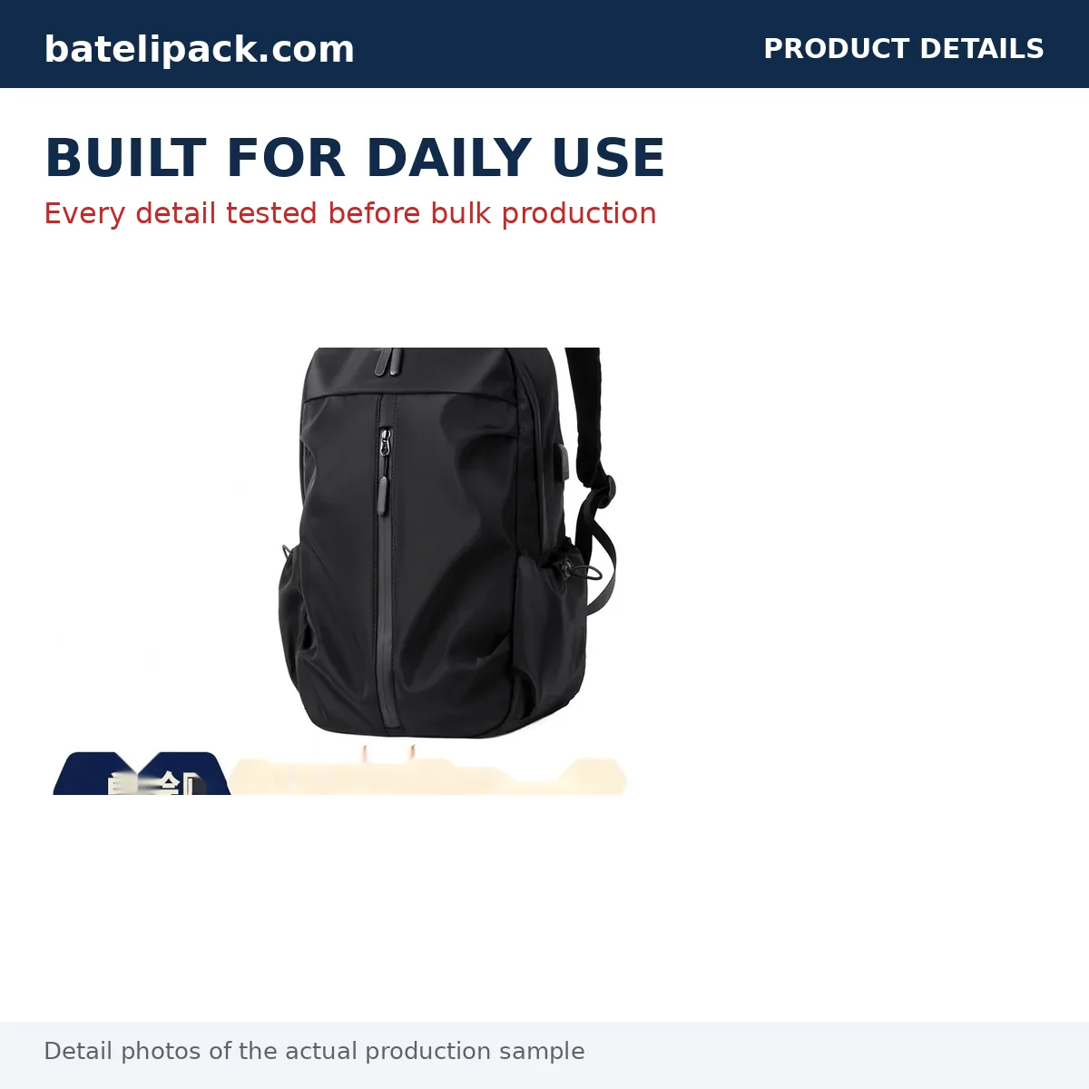 Business Backpack with Water-Repellent, Large Capacity, Padded Laptop Compartment — Custom Logo & OEM