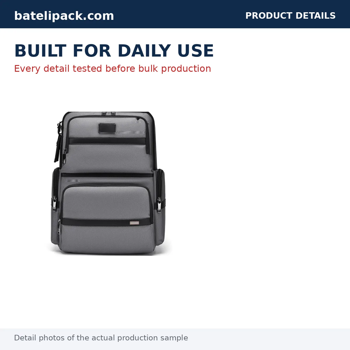Business Backpack with Water-Repellent, Large Capacity, Padded Laptop Compartment — Custom Logo & OEM