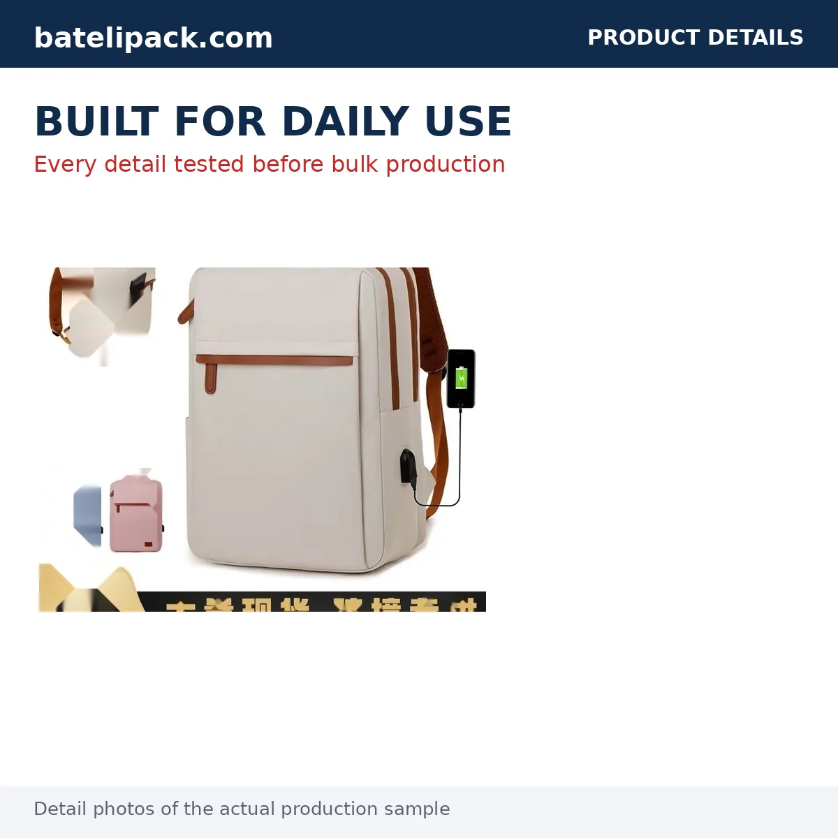 Business Backpack with Large Capacity, Padded Laptop Compartment, Separate Compartments — Custom Logo & OEM