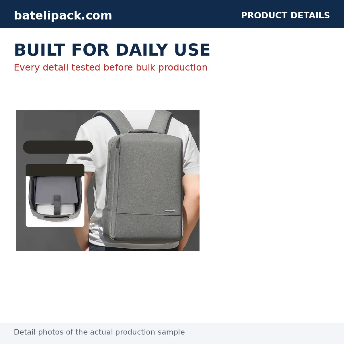 Business Backpack with Large Capacity, Padded Laptop Compartment — Custom Logo & OEM