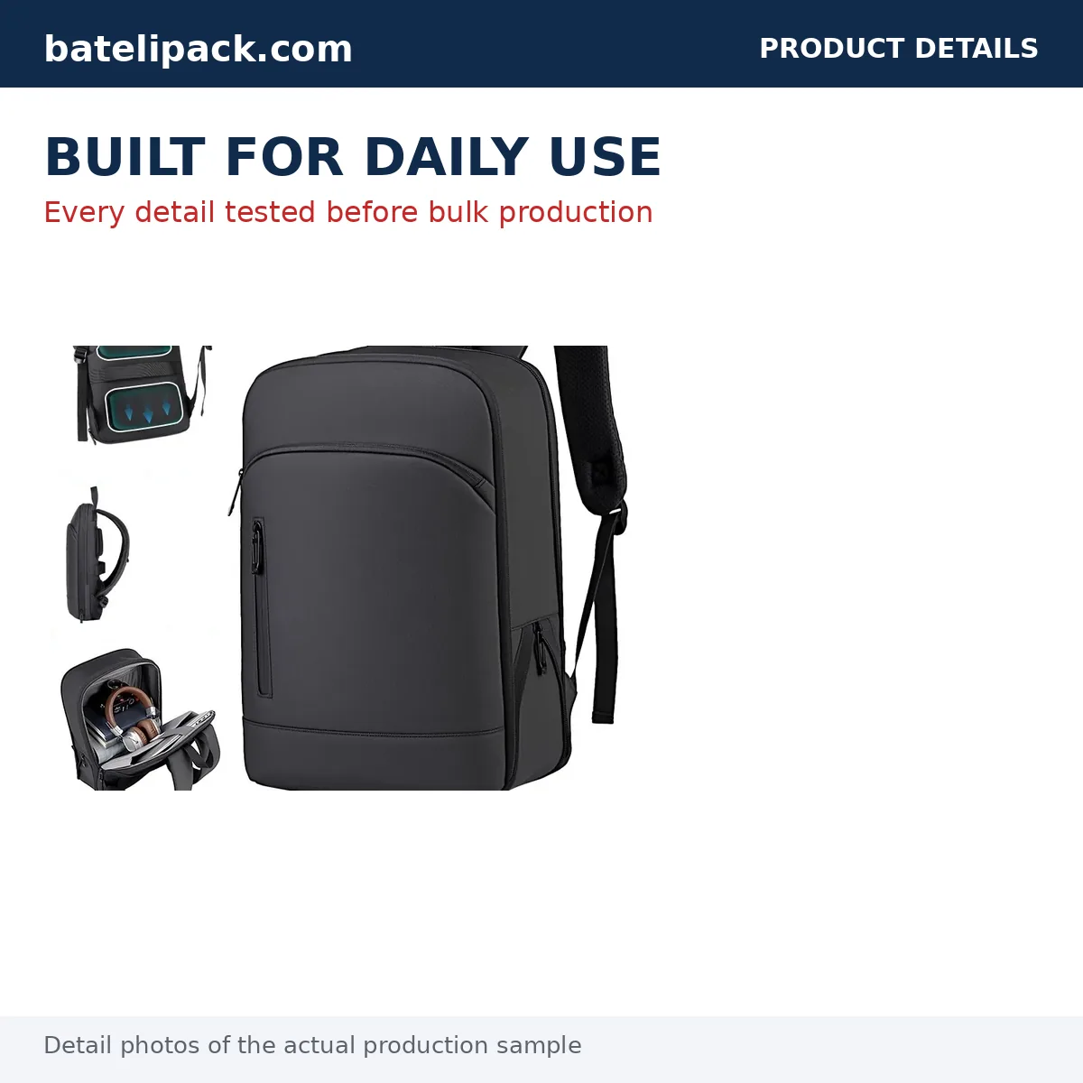Business Backpack with Water-Repellent, Large Capacity, Padded Laptop Compartment — Custom Logo & OEM