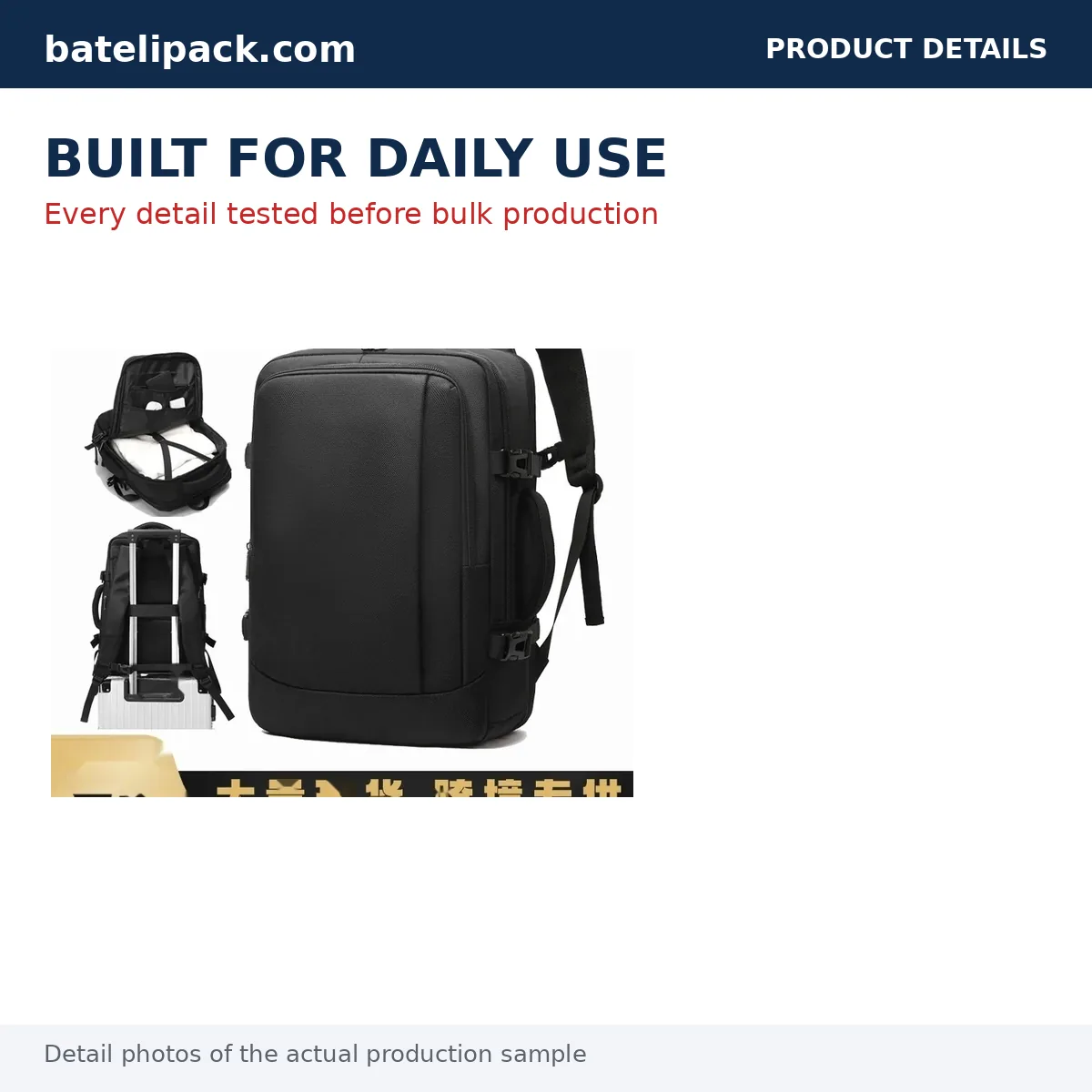 Business Backpack with Large Capacity, Padded Laptop Compartment — Custom Logo & OEM