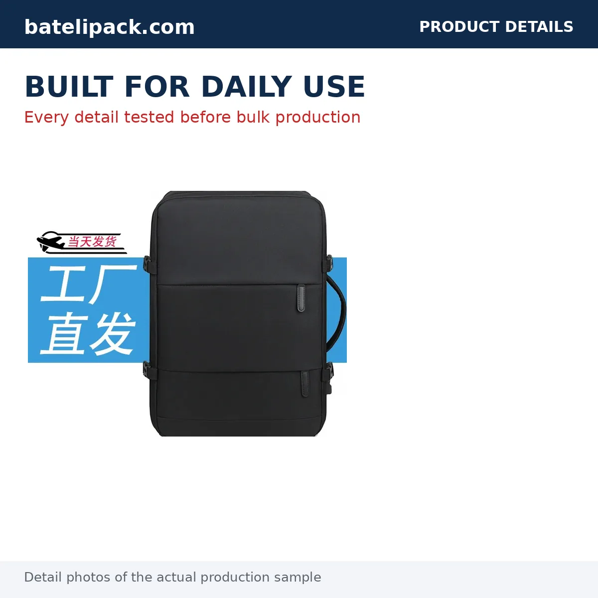 Business Backpack with Large Capacity, Padded Laptop Compartment, Student Use — Custom Logo & OEM