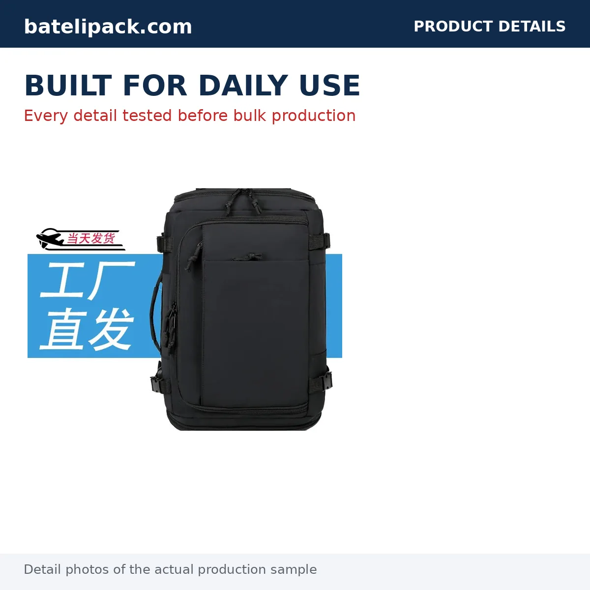 Business Backpack with Large Capacity, Padded Laptop Compartment — Custom Logo & OEM